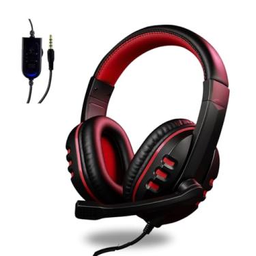 Imagem de Headset Fone Gamer com Microfone Fio P2 Over-Ear PC Console Notebook Compativel Ps4 X-One P2 (vermelho)