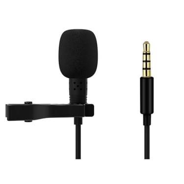 Imagem de Microfone Portátil Clip-on com Fio Redução de Ruído Lapela Omnidirecional 360 para Som Transmissão ao