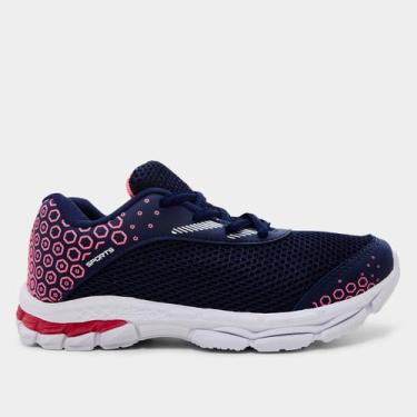 Imagem de Tênis Infantil Impacto Escolar Menina, Marinho, Pink, 30