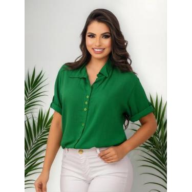 Imagem de Kit 3 Camisas Feminina Social Manga Curta Moda Evangelica - atrative, 