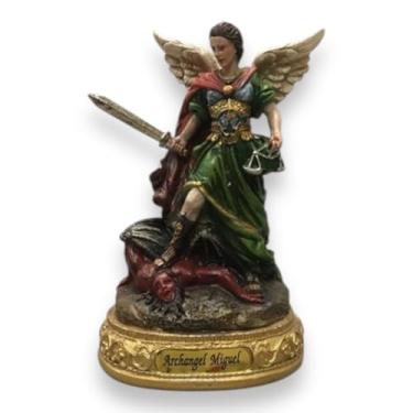 Imagem de San Miguel Arcanjo de São Miguel de 12,7 cm - Estatueta de estátua religiosa