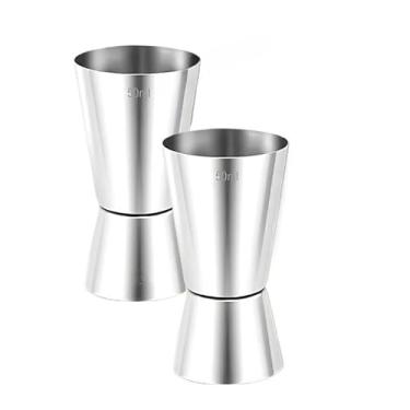 Imagem de Kit 2- Dosador de Bebida Duplo para Drink Inox 25ml e 50ml Bar Drinks Bebidas Barman Mixologia, Presente Ideal para Amigos Apaixonados por Entretenimento e Cozinha(2-Unidades- Dosador Duplo)