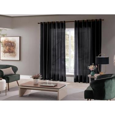 Imagem de Cortina Decorativa 300x220 - Conforto e Privacidade para Todos os Ambientes (Preto)