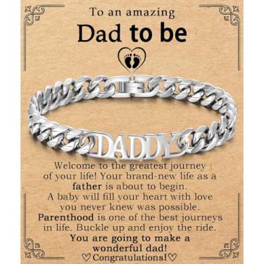 Imagem de Pulseira masculina para meninos adolescentes para papai, tio, marido, pai, filho, marido, sobrinho, neto irmão, 9 mm, pulseira de corrente cubana de aço inoxidável de 9 mm, joias para Dia dos