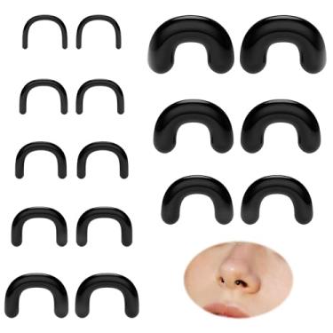 Imagem de ZS Retentor de septo em forma de U, retentor de anel de nariz em ferradura acrílica | Kit de alongamento hipoalergênico | Alto polimento | Tamanhos de 16 G a 2 G | Pacote múltiplo para trabalho