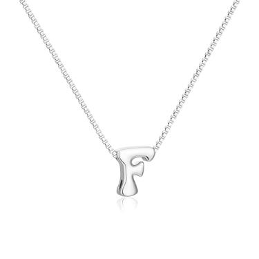 Imagem de GoldGifts Colar feminino com letras douradas e prateadas, pingente moderno com inicial de bolha delicada com corrente requintada, joias modernas hipoalergênicas à prova d'água, nome personalizado para