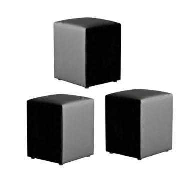 Imagem de KIT 4 PUFFS QUADRADO MACIO DECORATIVO PARA SALA APOIO DE PÉS BANQUETA PEÇA DECORATIVA(3)