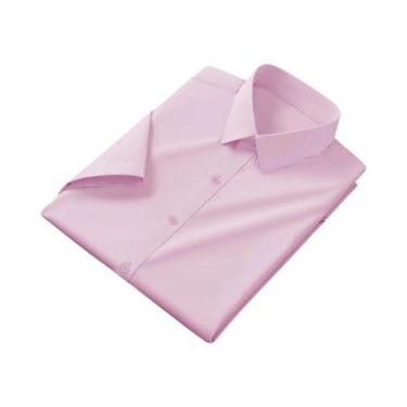 Imagem de Camisa Masculina Casual De Negócios Manga Curta Cor Sólida Confortável