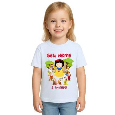 Imagem de Camiseta Branca de Neve Sete Anões Personalizada - Use P4, Branco, Inf