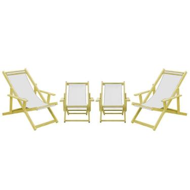 Imagem de Kit 4 Espreguiçadeiras 2 Adulto E 2 Infantil-branco