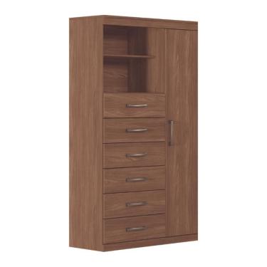 Imagem de Cômoda Multiuso 6 Gavetas 1 Porta Suzhou Jatobá