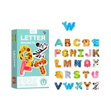 Imagem de Letras Grandes Magnéticas De Animais Marinhos, Alfabeto Maiúsculo ABC,