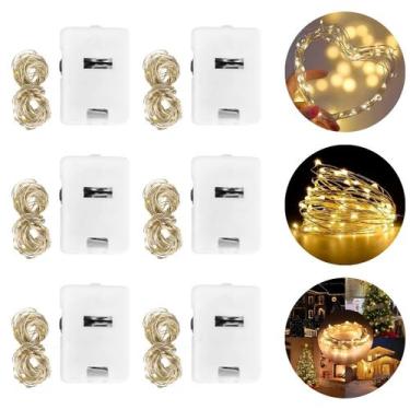 Imagem de 6 Fio De Fada 30 LEDs Luz a Bateria 3 Funções Amarelo - Hxt