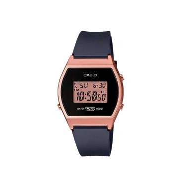 Imagem de Relógio Casio Digital Vintage Preto/ Rose LW-204-1ADF-Unissex