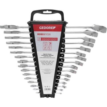 Imagem de Jogo De Chaves Combinadas, 1/4 A 1.1/4, Aço Cromo Vanádio, 16 Peças, Gedore Red Ostenvonder