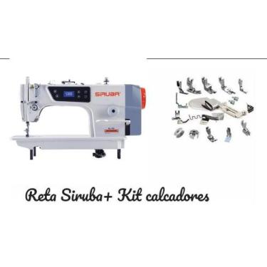 Imagem de Reta Industrial Siruba completa220v + 18 Calcadores-110v, Bege, dl7201