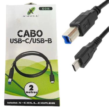Imagem de Cabo p/ impressora USB -c USB-b 2 metros x-cell XC-CI-6 - XCELL