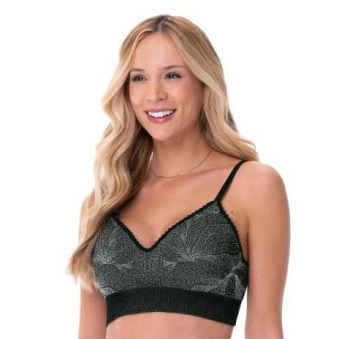 Imagem de Sutiã Comfort com Bojo e Renda sem Costura Floral Preto - Zee Rucci, 4