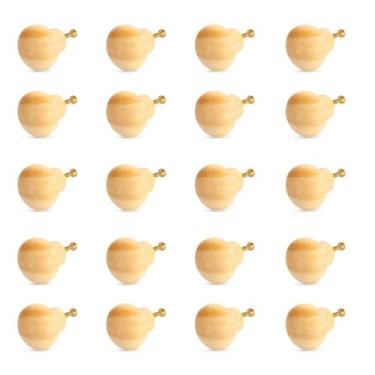 Imagem de Kit 20 Puxadores de Madeira Redondos P/ Móveis Gavetas Armários Modelo