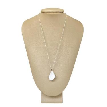 Imagem de Colar Prata 925 Howlita Bruta Legítima Ponte Vecchio Joias