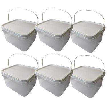 Imagem de Balde Alça Plastica Pernambuco Transparente 2.4L-Kit 6 Pçs - Nastripac