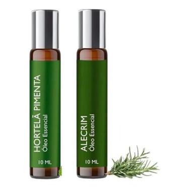 Imagem de Kit 2 Óleos Essenciais Menta Piperita E Alecrim Roll On 10Ml - Essênci