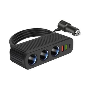 Imagem de Carregador De Carro USB Tipo C 3 Em 1 120W, Adaptador De Energia Rápid