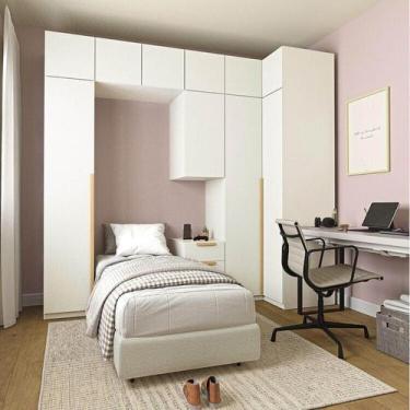 Imagem de Guarda-Roupa Modulado 10 Peças 10 Portas 1 Mesa Cabeceira Jade CabeCas