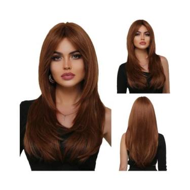 Imagem de Peruca Sintética Longa E Lisa Loira De Alta Densidade Para Mulheres, U