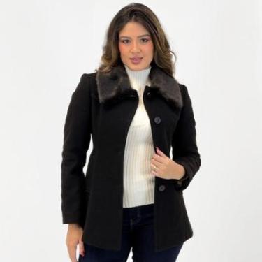 Imagem de Casaco Malise 3/4 Clássico de Lã Batida com Pelo Feminino-Feminino