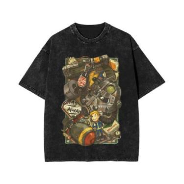 Imagem de Camiseta Oversized De Algodão Estampada Estilo Streetwear Hip Hop Para