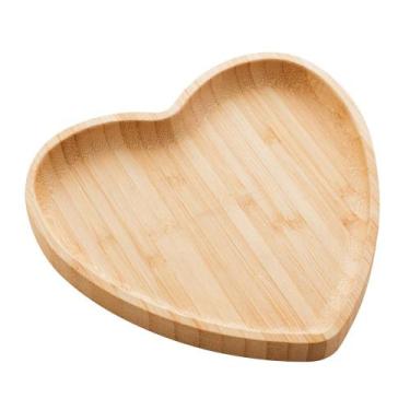Imagem de Bandeja Lyor Heart de Bambu 12,5cm x 12,5cm x 1,5cm