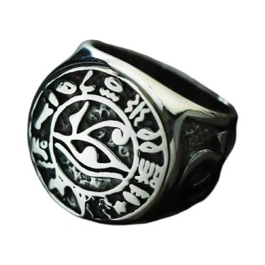 Imagem de Anel Unissex Retrô Punk Olho De Hórus Em Aço Inoxidável À Prova d'Água