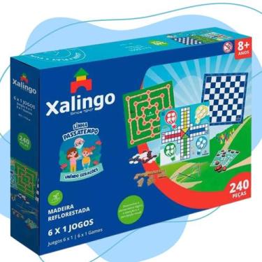 Imagem de Jogo De Tabuleiro Passatempo 6 Em 1 Dama Ludo Bingo Xalingo