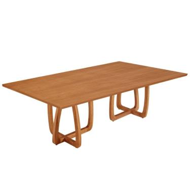 Imagem de Mesa para Sala de Jantar Flora 240cm Tampo Canto Moeda Laminado