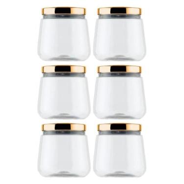 Imagem de Kit 6 Potes Plástico Multiuso Tampa 1,2l Bolachas Biscoito - - Bandeir