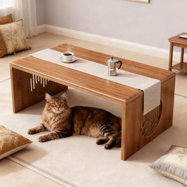 Imagem de YHGSYXL Mesa de centro japonesa dobrável de madeira maciça, mesa de centro pequena sem montagem, mesa de meditação para sentar no chão, sala de chá, sala de chá, sala de jantar, portátil e fácil de