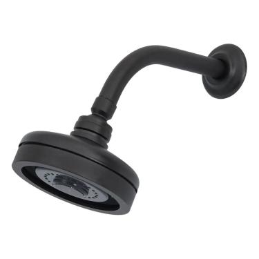 Imagem de Ducha Redonda Preta De Parede Turdo Jato Standard - Deca Preto