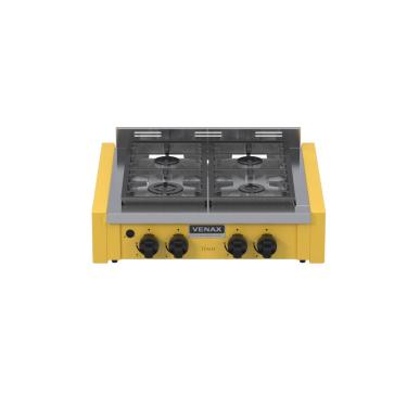 Imagem de Fogao a Gas de Embutir de Bancada 4 Bocas Venax Temis Amarelo