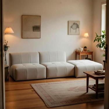 Imagem de Sofá Modular Na Caixa Em Boucle 2 Lugares Com Chaise Inflow - Inflow S