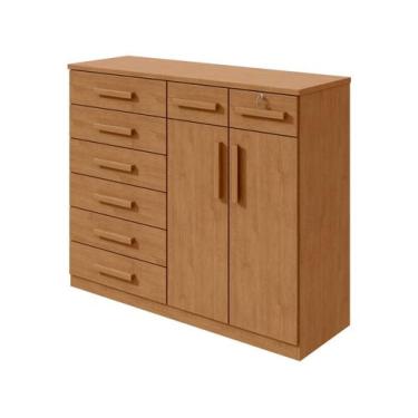 Imagem de Cômoda Com 8 Gavetas E 2 Portas Estrutura Mdf/mdp Lopas - MÓVEIS LOPAS