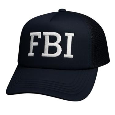 Imagem de Boné FBI POLICE Trucker Preto e Branco