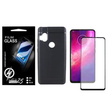 Imagem de Película Vidro 3D + Capa Emborrachada Moto One Hyper XT2027-1 - Cell I