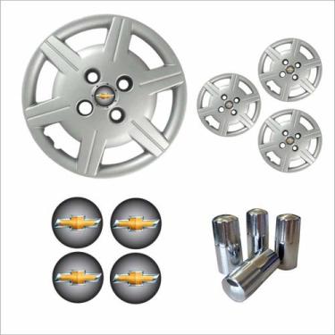 Imagem de Jogo Calota Aro 13 Corsa Classic 2012 à 2015 Chevrolet GM + Emblema Re