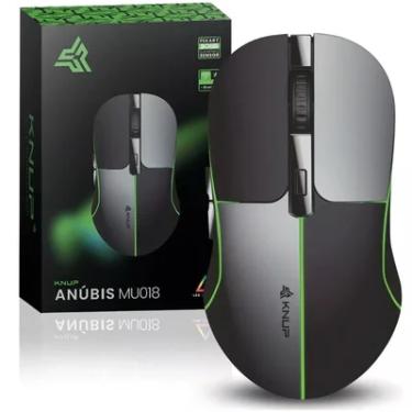 Imagem de Mouse Gamer Sem Fio Wireless Usb Bluetooth 1600 Dpi LED RGB Cor Preto/cinza