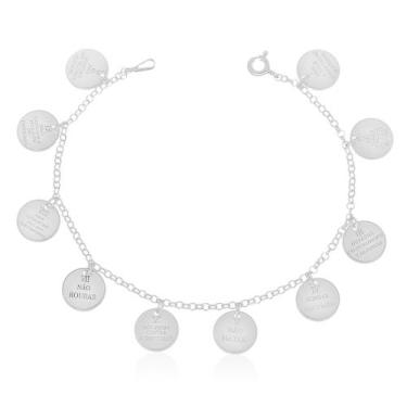 Imagem de Pulseira 10 Mandamentos Prata 925 10mm - JA Jóias