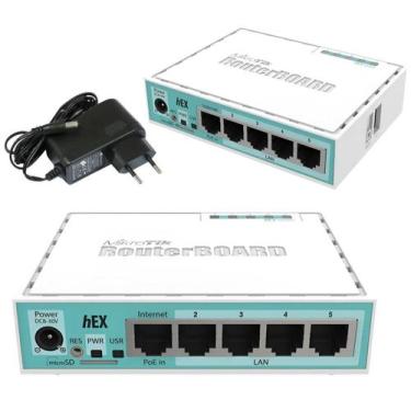 Imagem de Roteador MikroTik hEX RB750Gr3 Gigabit 5 Portas 10/100/1000 Mbps  Alto