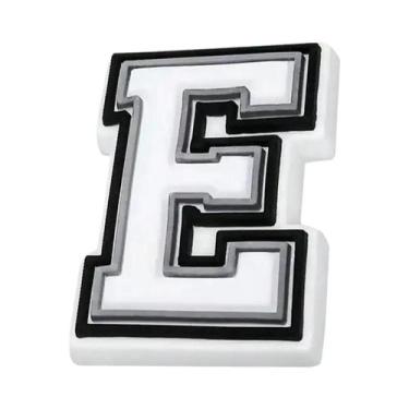 Imagem de Acessório De PVC Para Crocs, Charme De Letras Preto E Branco Para Puls