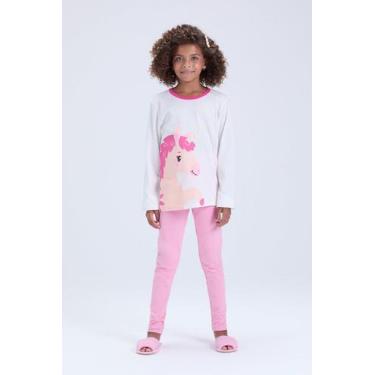 Imagem de Pijama Infantil Feminino Inverno Unicórnio Brilha no Escuro - Vida Cos