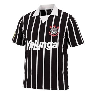 Imagem de Camisa Corinthians Masculina Plus Size Oficial Kalunga 1990 Retrô-Masculino